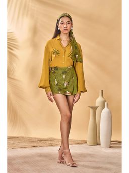 Masaba - Trellis Palm Mustard Shirt