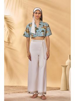 Masaba - Ivory Pirouette Picnic Trousers with Belt (Set of 2)