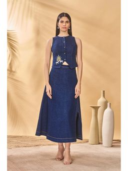 Masaba - Blue Paw Tree Denim Waistcoat