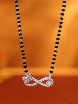 Ornate Jewels - 925 Silver White American Diamond Infinity Adjustable Mangalsutra for Women