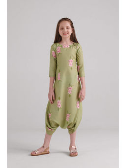Pasha India - Pickle Green Dhoti Jumpsuit Kids