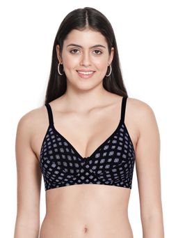 Shyaway - Women Black Beauty Damas Motif Printed Non Padded Bra