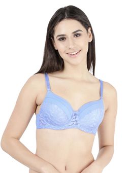 Shyaway - Women Windsurfer Blue Lace Padded Wired 3/4th Coverage Bra