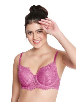 Shyaway - Women Orchid Purple Full Lace Padded Wired Designer Bra