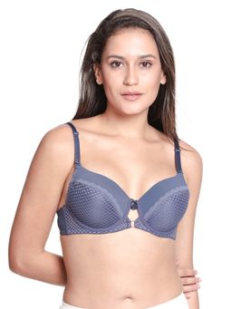 Shyaway - Women Jacaranda Blue Padded Wired Designer Lace Bra