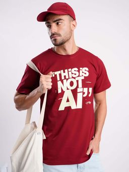 Bene Kleed - Red Typography Regular T-shirt