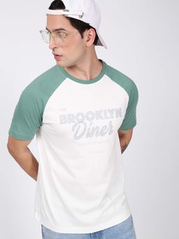 Bene Kleed - White Colorblock Regular T-shirt