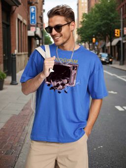 Bene Kleed - Blue Printed Oversized T-shirt