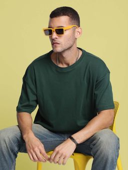 Bene Kleed - Green Solid Oversized T-shirt