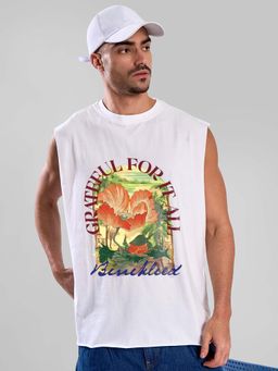 Bene Kleed - White Printed Oversized T-shirt