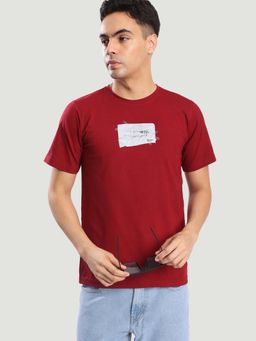 Bene Kleed - Red Solid Oversized T-shirt
