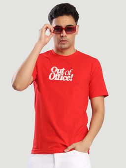 Bene Kleed - Red Typography Oversized T-shirt