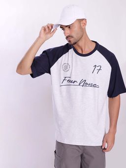 Bene Kleed - White Colorblock Oversized T-shirt