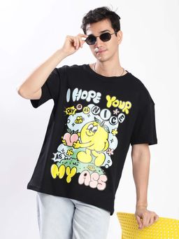 Bene Kleed - Black Graphic Oversized T-shirt