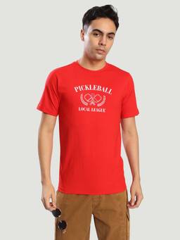 Bene Kleed - Red Typography Oversized T-shirt