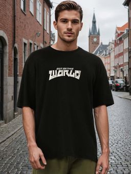Bene Kleed - Black Printed Oversized T-shirt