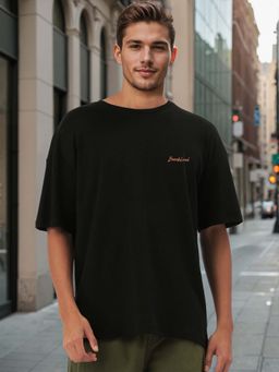 Bene Kleed - Black Solid Oversized T-shirt