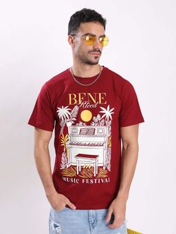 Bene Kleed - Red Printed Oversized T-shirt