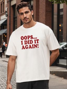 Bene Kleed - White Typography Oversized T-shirt