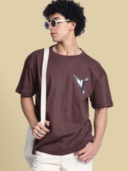 Bene Kleed - Brown Printed Oversized T-shirt