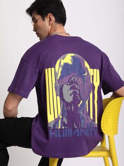 Bene Kleed - Purple Printed Relaxed T-shirt