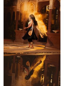 Tussya by Shreya - Yati Multi-Color Anarkali Kurta with Pant and Dupatta (Set of 3)