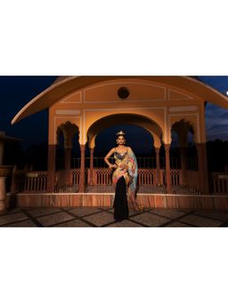 Tussya by Shreya - Tanisi Saree Pallu with Stitched Blouse and Dhoti Skirt