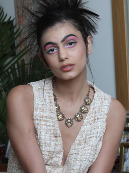 Odette - Gold Crystal-Embellished Evening Statement Necklace