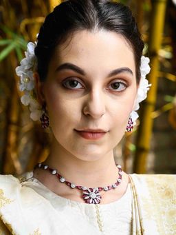 Odette - Multi-Color Mixed Metal Detailing Jewellery Set