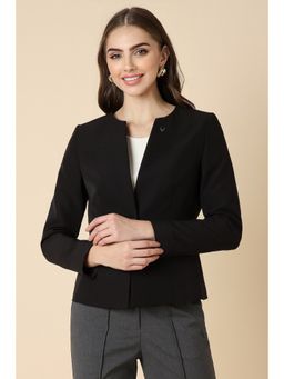 Allen Solly - Women Black Regular Fit Blazer