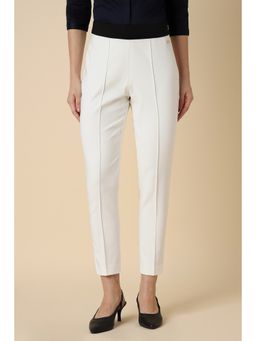 Allen Solly - Women White Regular Fit Solid Formal Trouser