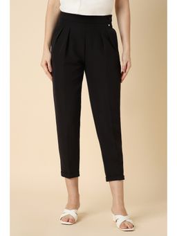 Allen Solly - Women Black Regular Fit Solid Formal Trouser