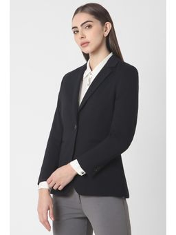Van Heusen - Women Black Solid Blazer