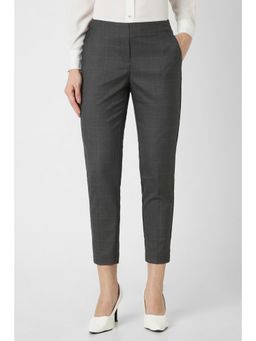 Van Heusen - Women Grey Check Formal Regular Fit Trouser