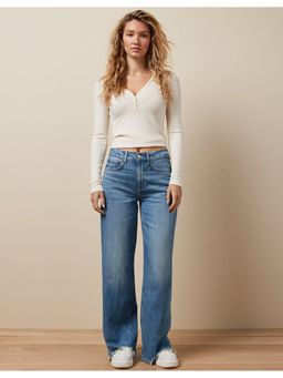 American Eagle - Blue Dreamy Drape Super High Waisted Baggy Wide Leg Jeans