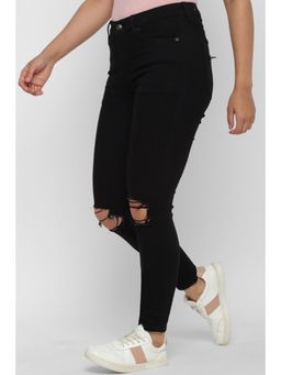 American Eagle - Black Next Level Ripped High Waisted V Rise Jeans