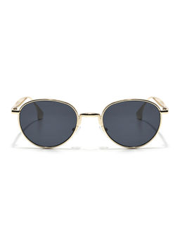 Voyage - Unisex Black Lens Round Polarized Sunglasses- 01MG (53)