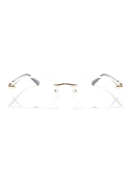 Voyage - Unisex Clear Lens Rimless Polarized Rectangle Sunglasses- 7575 (56)