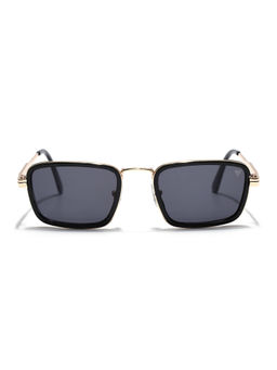 Voyage - Unisex Grey Lens Rectangle Polarized Gold Frame Sunglasses- C532 (56)