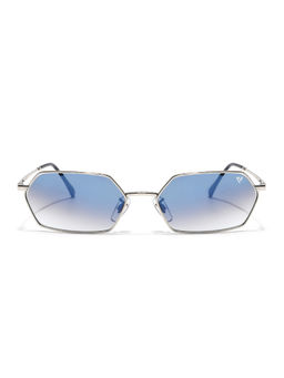 Voyage - Unisex Blue Lens Hexagonal Polarized Sunglasses- V3728 (58)