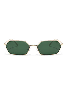 Voyage - Unisex Green Lens Hexagonal Polarized Sunglasses- V3728 (58)