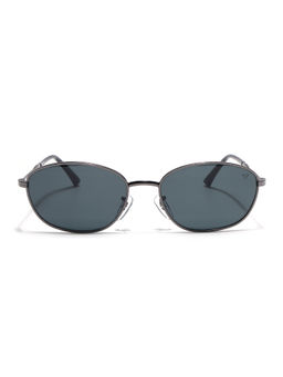 Voyage - Unisex Grey Lens Oval Polarized Grey Frame Sunglasses- V3749 (58)
