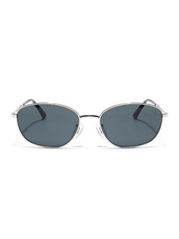Voyage - Unisex Grey Lens Oval Polarized Silver Frame Sunglasses- V3749 (58)