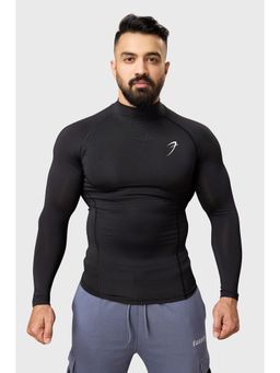 FUAARK - High Neck Sports and Gym Full Sleeves T-Shirt for Men (Black)