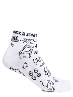 Jack & Jones - White Gaming Print Ankle Socks