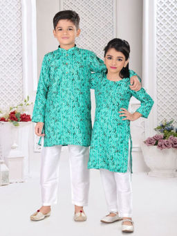 Pehanaava - Cotton Long Sleeve Foil Golden Printed Kurta with Pyjama (Pack of 2)