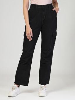 Style Quotient - Black Women Relaxed Fit High Rise Jeans