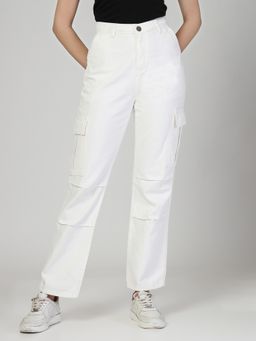 Style Quotient - White Women Relaxed Fit High Rise Jeans