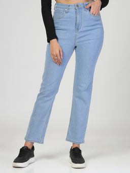 Style Quotient - Women Light Blue Straight Fit High Rise Stretchable Jeans