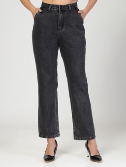 Style Quotient - Women Black Relaxed Fit High Rise Cotton Jeans